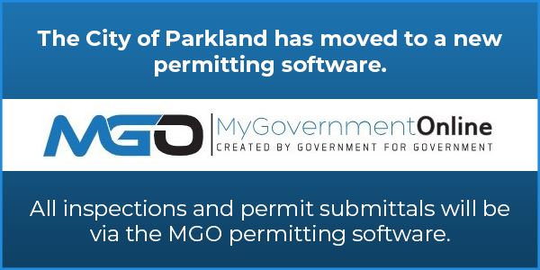 All inspections and permit submittals will be via the MGO permitting software.