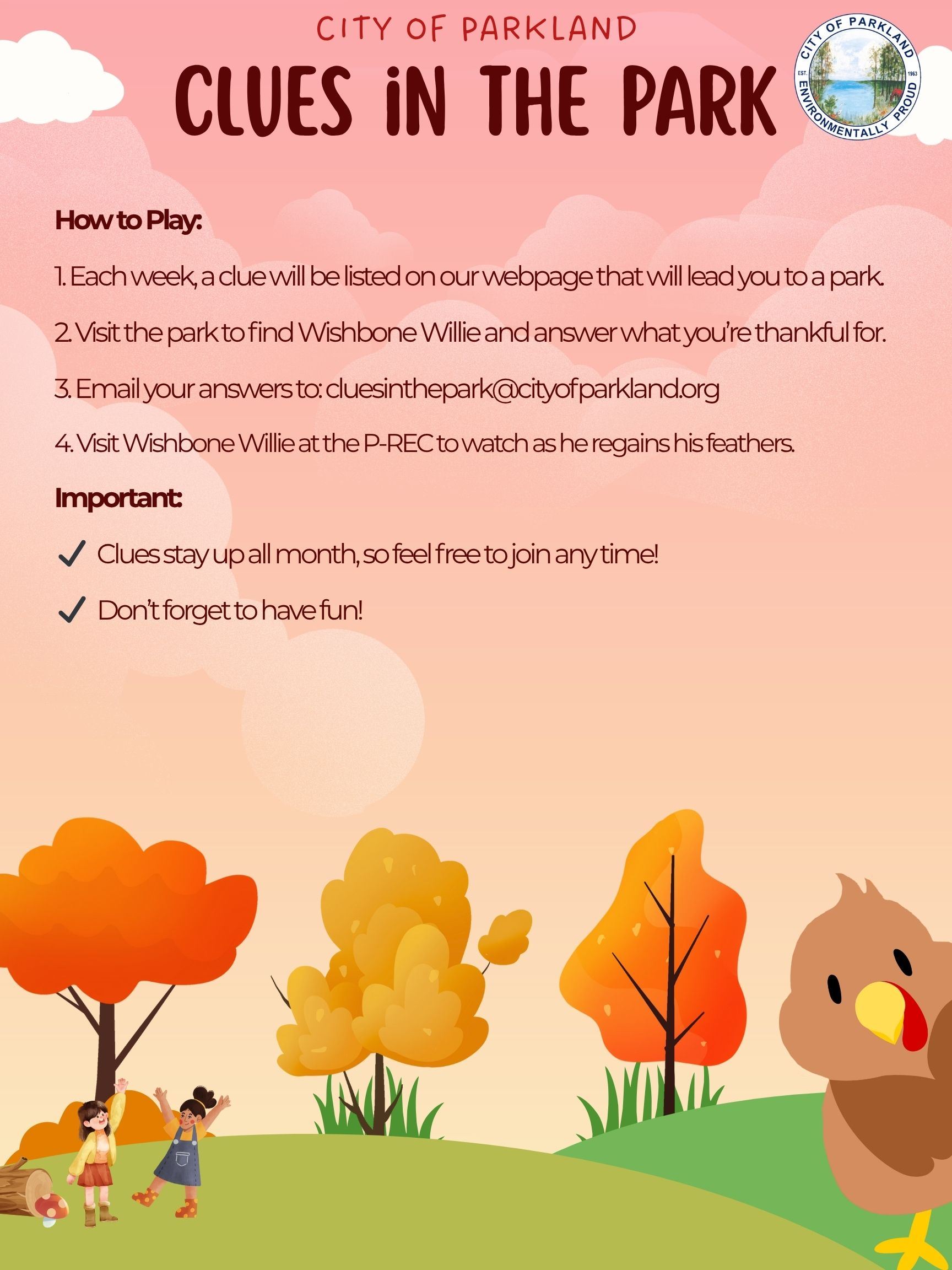 Clues in the Park - November Instructions 